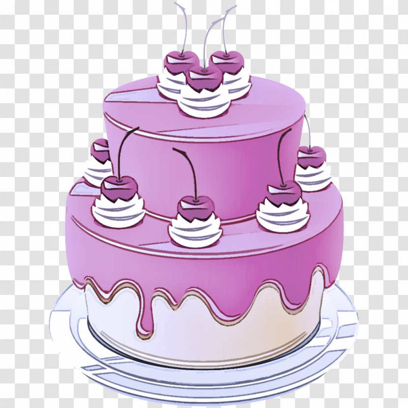Birthday Cake - Fondant - Dessert Purple Transparent PNG
