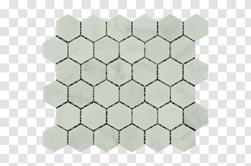 Carrara Marble Mosaic Glass Tile - Arabescato - Honey Hexagon Transparent PNG