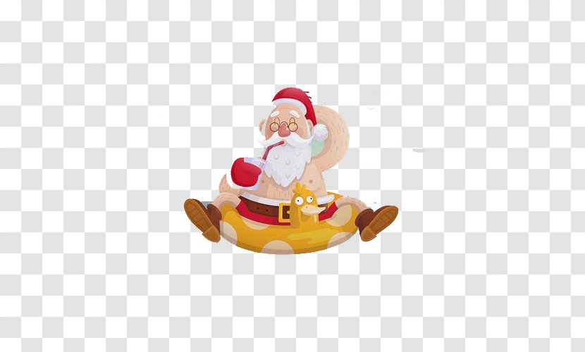 Santa Claus Christmas Decoration Ornament - Tree - Swimming Transparent PNG