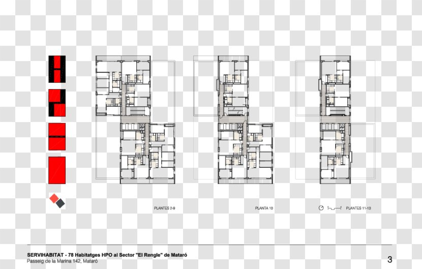 Architecture Floor Plan Passeig Marítim House EL RENGLE CONSULTORS - Drawing Transparent PNG