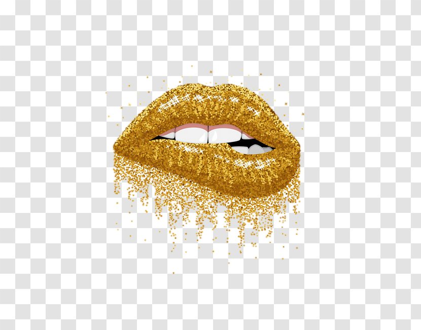 Vector Graphics Lip Color Gold - Make Up Transparent PNG