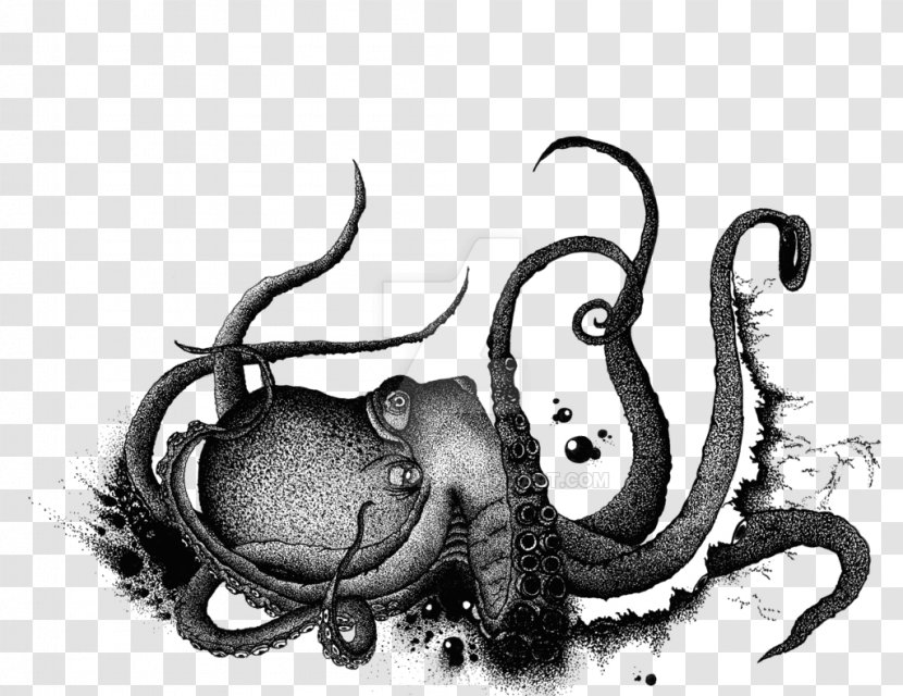 Octopus Drawing /m/02csf White Font - Cephalopod - Bruises Transparent PNG
