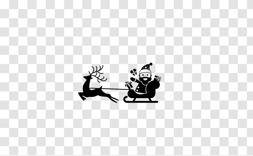 Santa Claus's Reindeer Computer Icons Christmas - Silhouette - Sleigh Transparent PNG