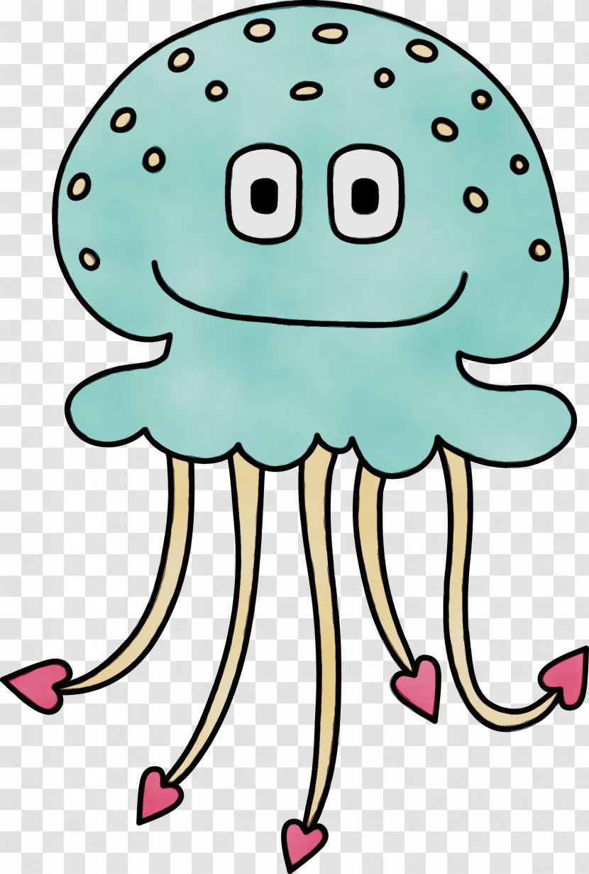 Marine Invertebrates Cartoon Pink Head Octopus - Jellyfish Transparent PNG