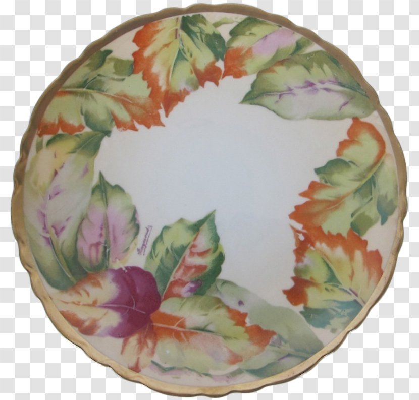 Tableware Platter Plate Porcelain - Leaves Hand-painted Transparent PNG