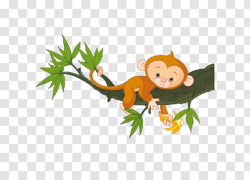 Monkey Tree Clip Art - Cute Transparent PNG