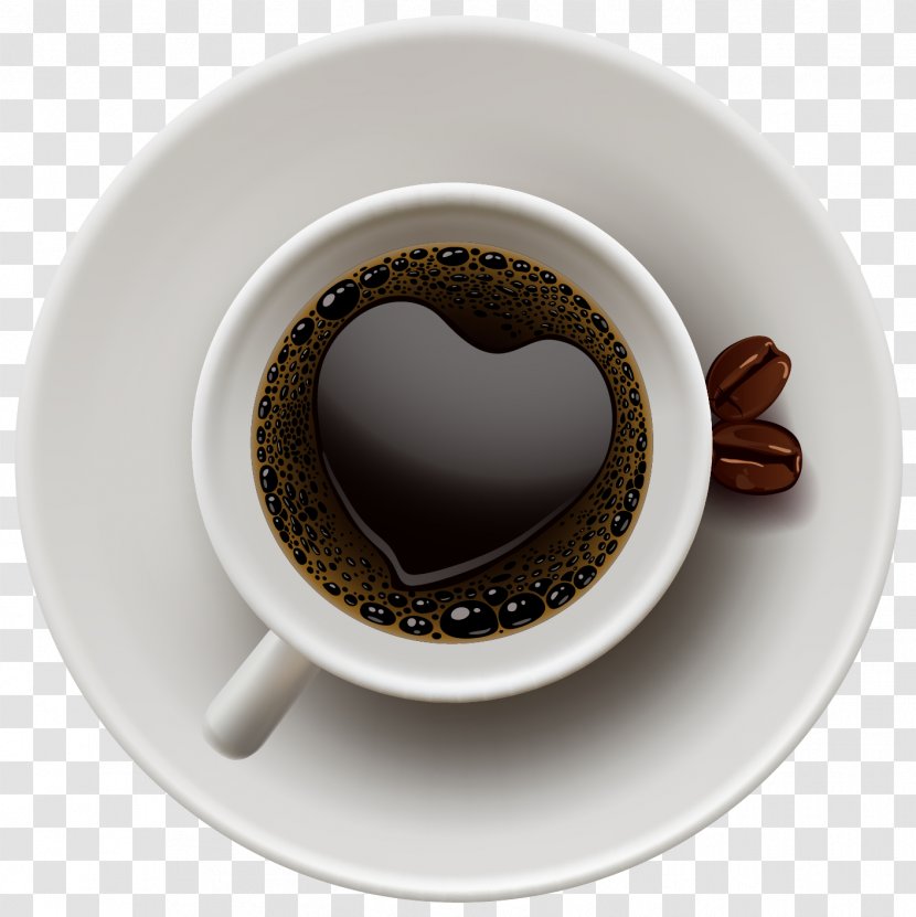 Coffee Cup Cappuccino Tea - Latte - With Heart Vector Clipart Transparent PNG