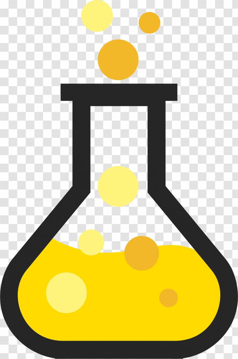 Chemistry Erlenmeyer Flask Laboratory Flasks Clip Art - Yellow - Science Transparent PNG