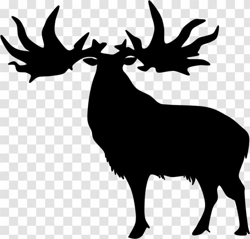 Reindeer Elk Silhouette Antler - Deer - Head Transparent PNG