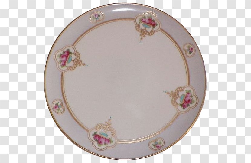 Plate Porcelain Oval Pink M - Hand-painted Cake Transparent PNG