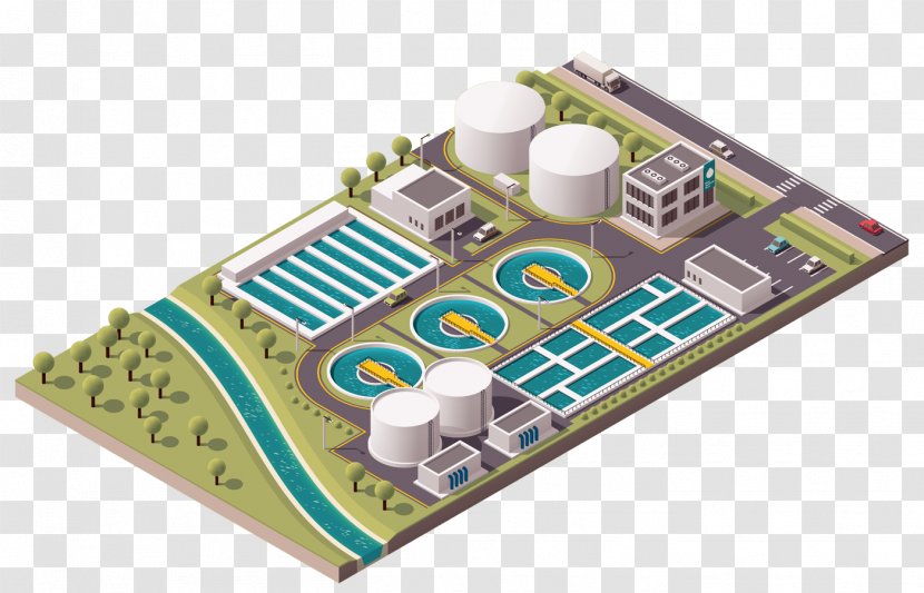Sewage Treatment Water Wastewater Industry - 3d Isometric Building Transparent PNG