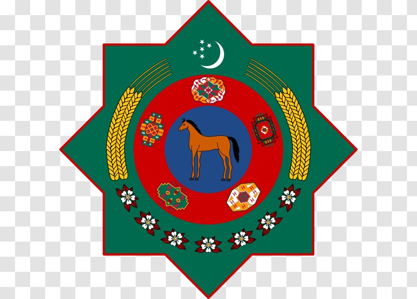 Emblem Of Turkmenistan Coat Arms - Christmas Ornament Transparent PNG