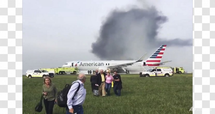 O'Hare International Airport O'Hare, Chicago American Airlines Flight 383 Airplane Boeing 767 - Fire - Plane Transparent PNG
