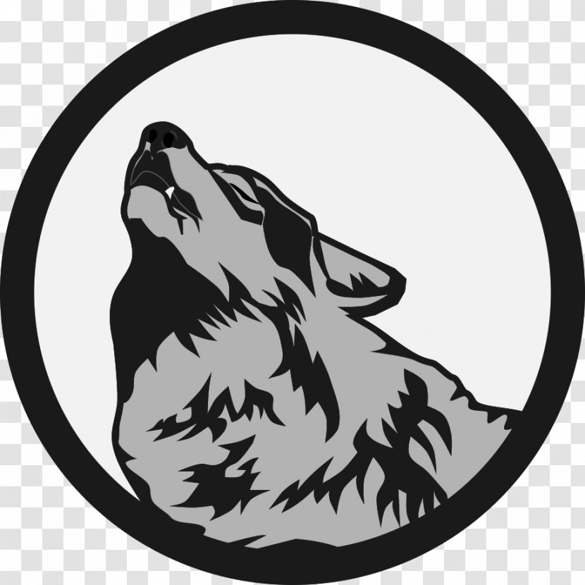 Gray Wolf Logo Symbol - Monochrome Transparent PNG