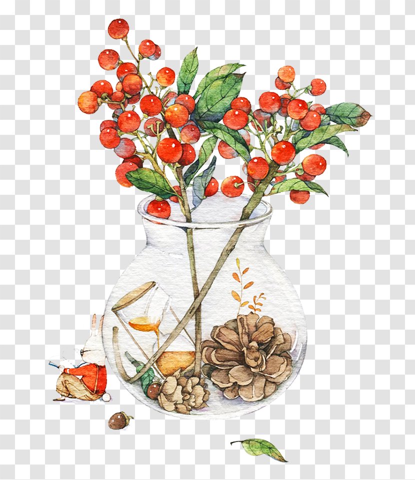 U4f59u751fu8bf7u591au6307u6559 Drawing Watercolor Painting Illustration - Cartoon - Flowers In A Glass Transparent PNG