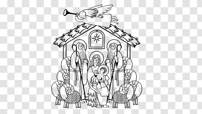 Drawing Coloring Book Child Historical Jesus Nativity Scene - Birth Transparent PNG