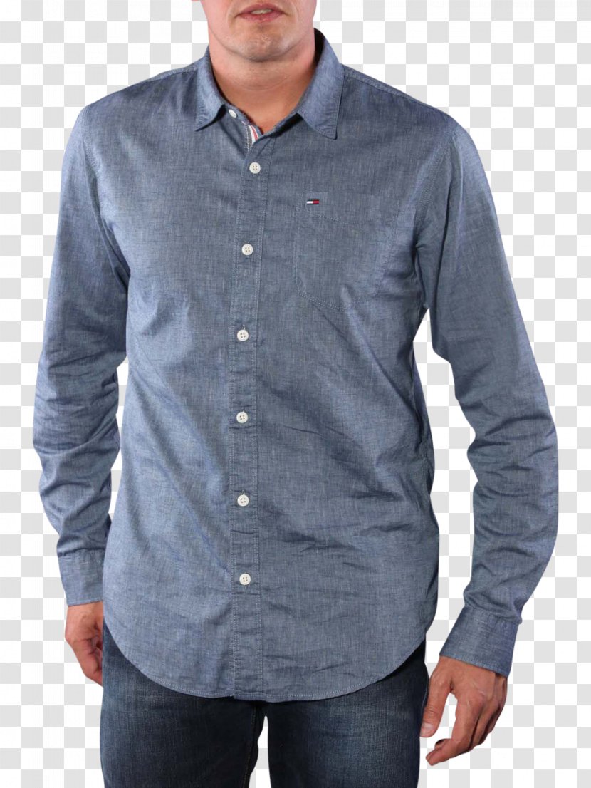 Long-sleeved T-shirt Denim Dress Shirt - Button Transparent PNG