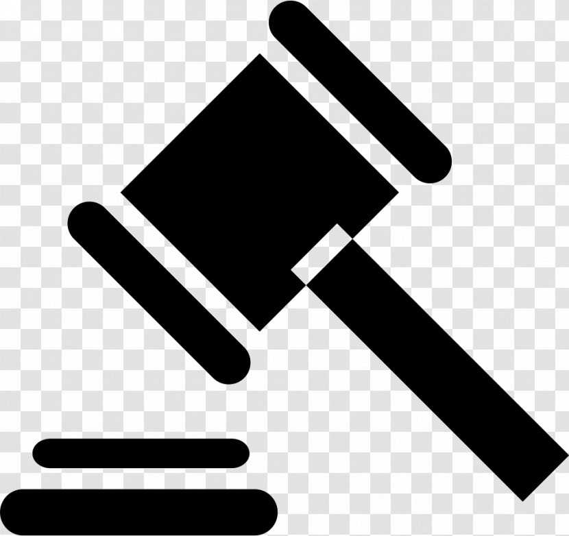 Gavel Judge Court Lawyer - Black And White Transparent PNG