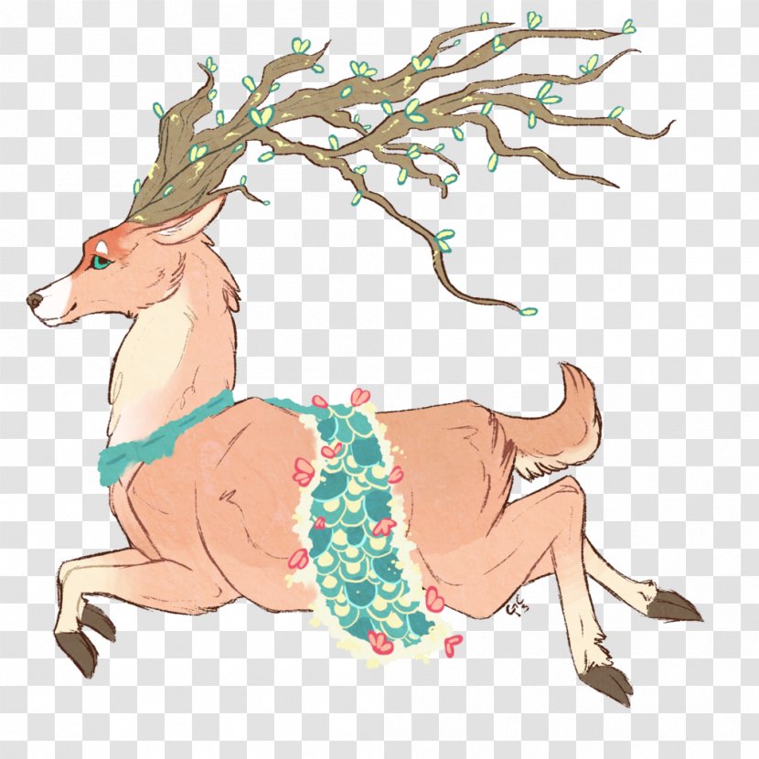 Reindeer Horse Illustration Clip Art - Deer Transparent PNG