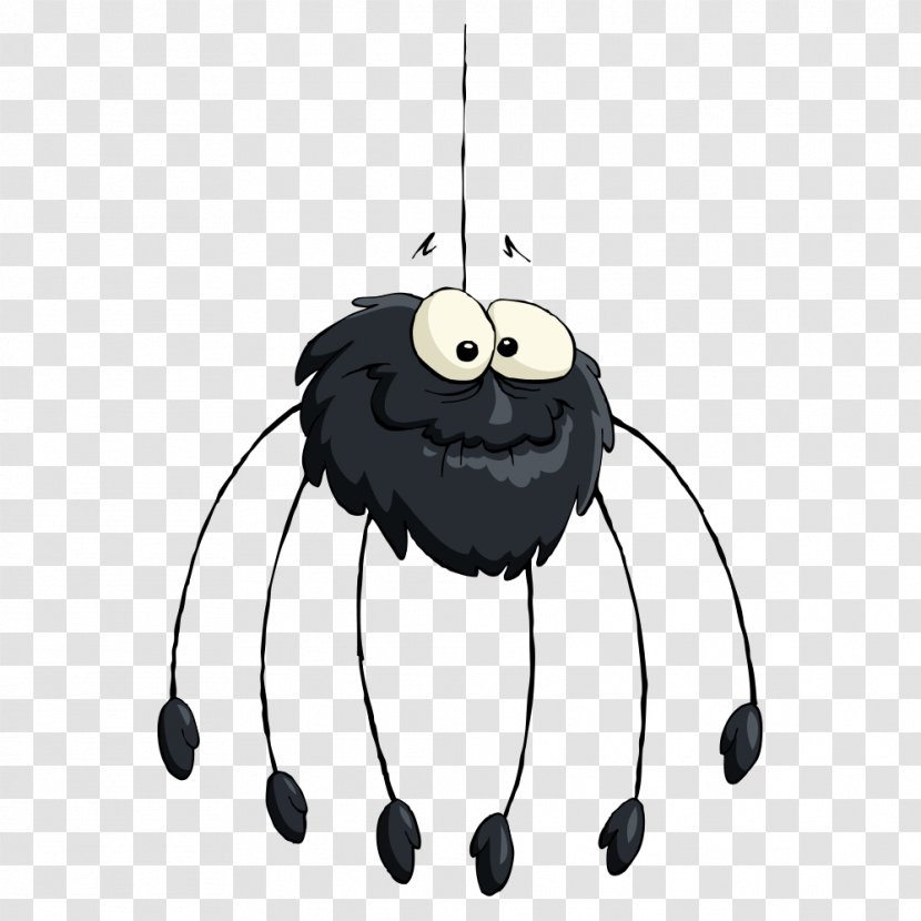 Spider Cartoon Illustration - Invertebrate - Vector Black Transparent PNG