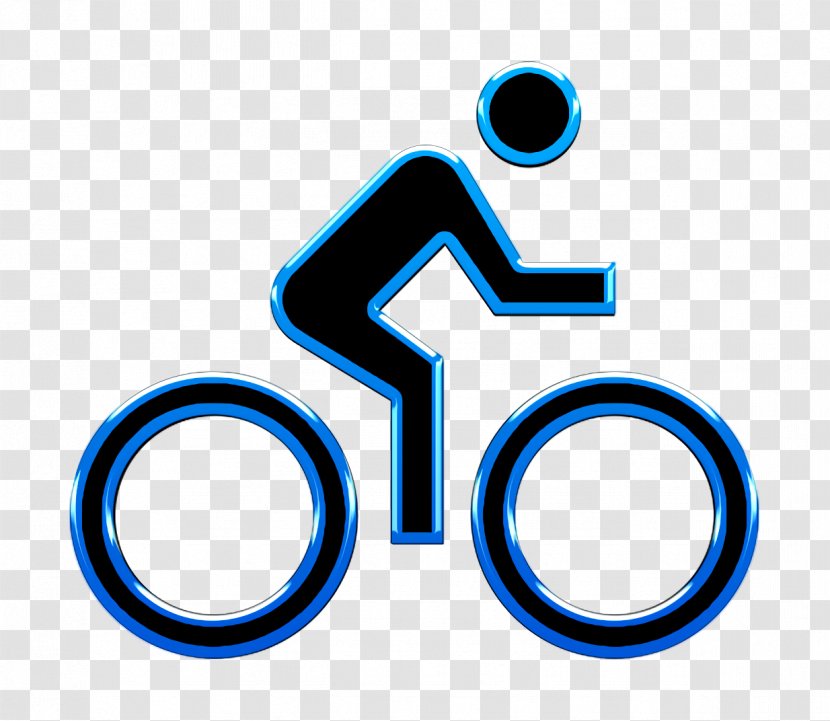 Bike Icon Directions - Number - Electric Blue Transparent PNG