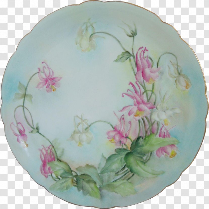 Porcelain Plate Rue Jean Pouyat Saucer Tea Set - Floral Design Transparent PNG