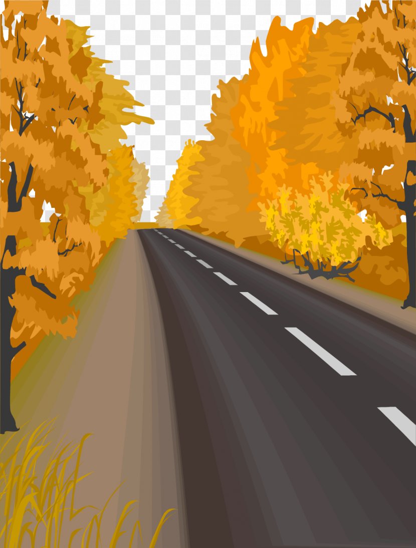 Road Euclidean Vector Download - Tree - Painted Transparent PNG