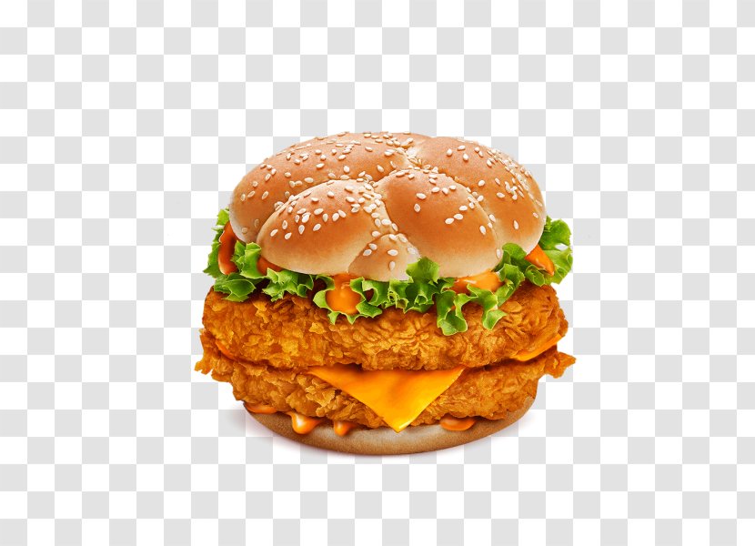 Salmon Burger Cheeseburger Buffalo Hamburger KFC - Menu Transparent PNG