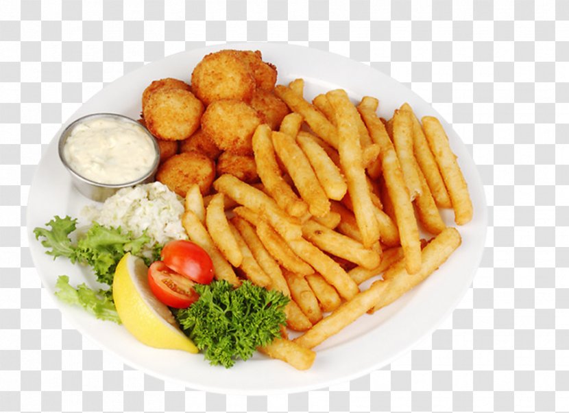 French Fries Vegetarian Cuisine Frying Food Deep Fryers - Chicken And Chips - Fried Transparent PNG
