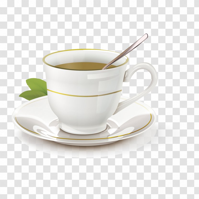 White Coffee Cup Cafe Drink - Vector Realistic Hot Transparent PNG
