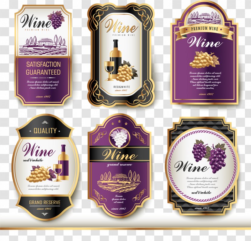 Wine Label Vintage - Bottle - Logo Transparent PNG