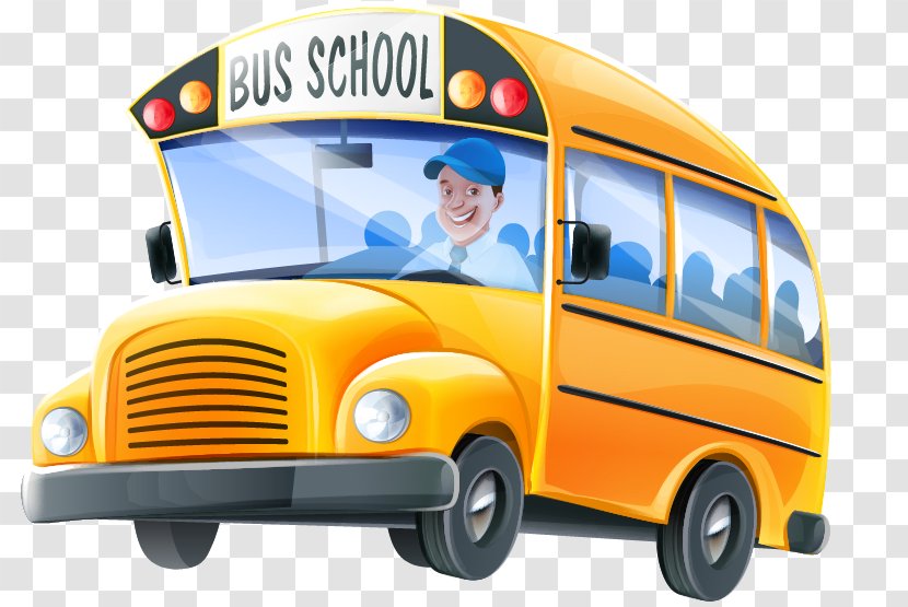 Little School Bus Wash Salon Clip Art - Minibus - Vector Cartoon Transparent PNG