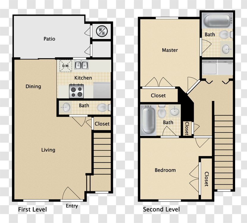 Floor Plan Siena Townhomes Townhouse - Renting - House Transparent PNG