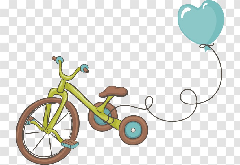 Cartoon Bike Balloon Material Free To Pull - Bicycle Accessory - Yellow Transparent PNG