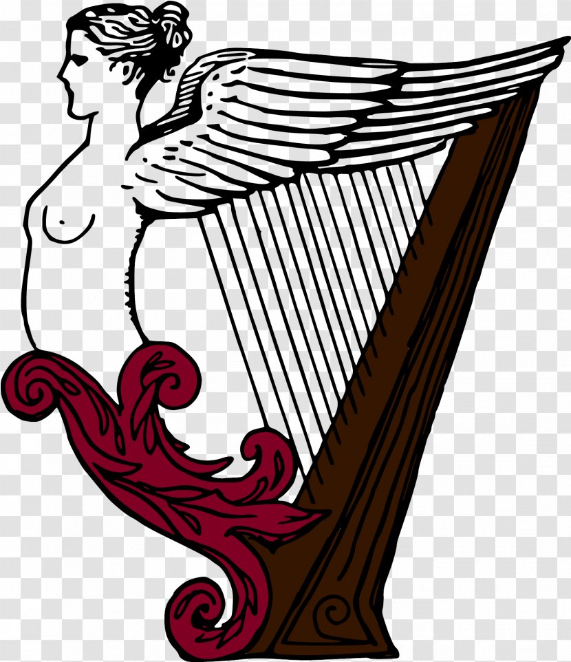 Celtic Harp Musical Instrument Clip Art - Flower - Vector Transparent PNG
