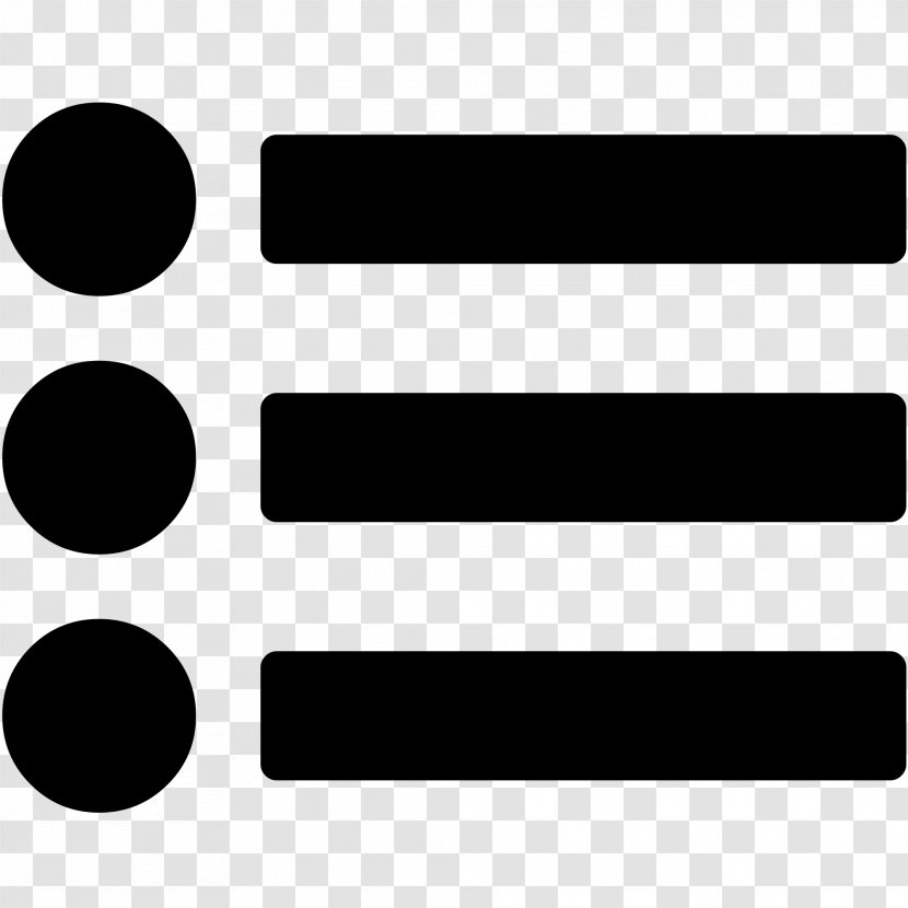 Font Awesome Symbol - Black And White - Bullets Transparent PNG