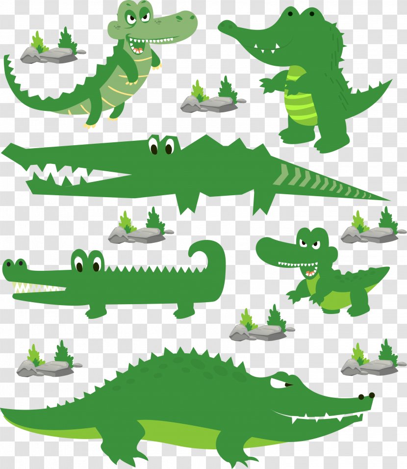 Green Cartoon Crocodile - Humour Transparent PNG