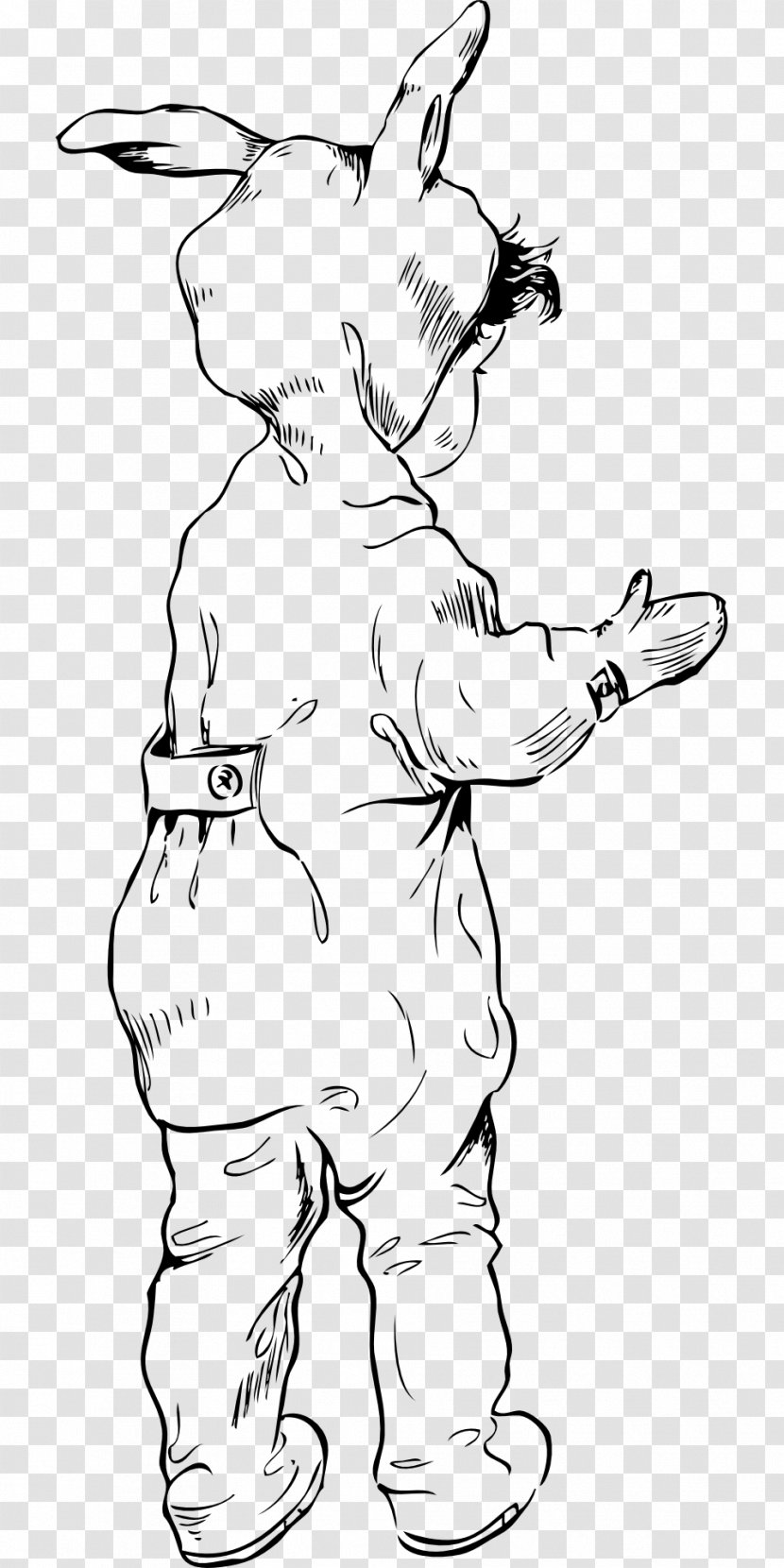 Line Art Drawing Clip - Neck - Easter Rabbit Transparent PNG