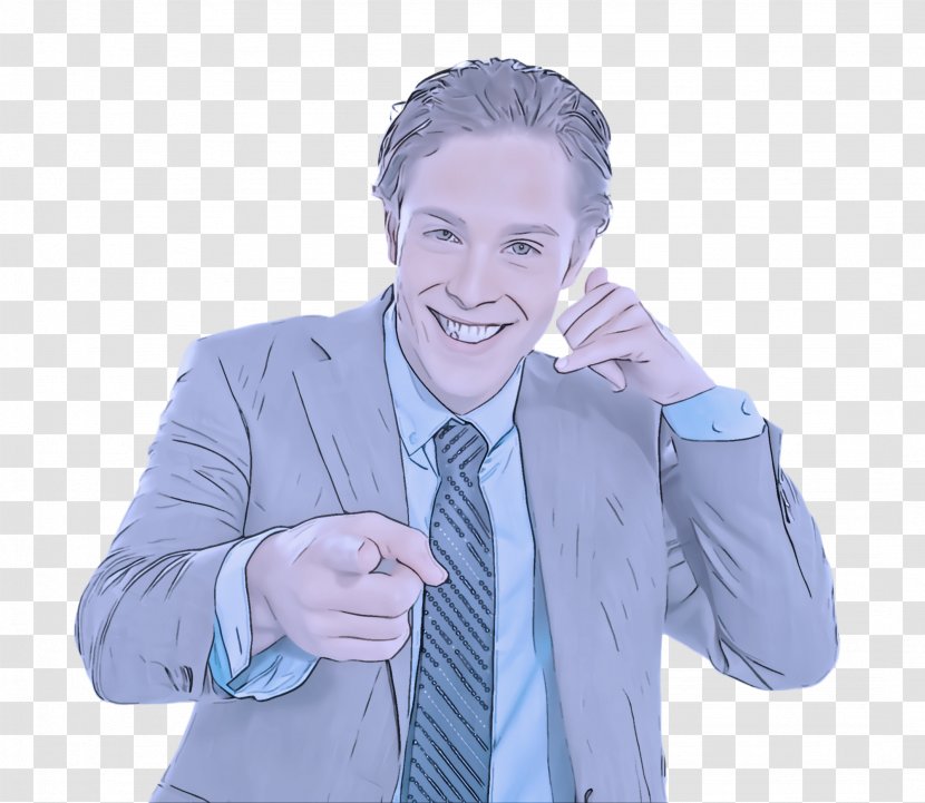 Cartoon Finger Gesture Mouth Thumb - Businessperson - Business Suit Transparent PNG
