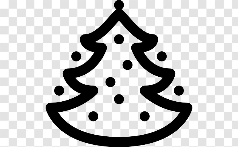 Christmas Tree Clip Art - Black And White Transparent PNG
