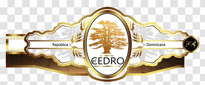 Cedar Cigars Cigar Band Product Logo - Name - Gold Transparent PNG
