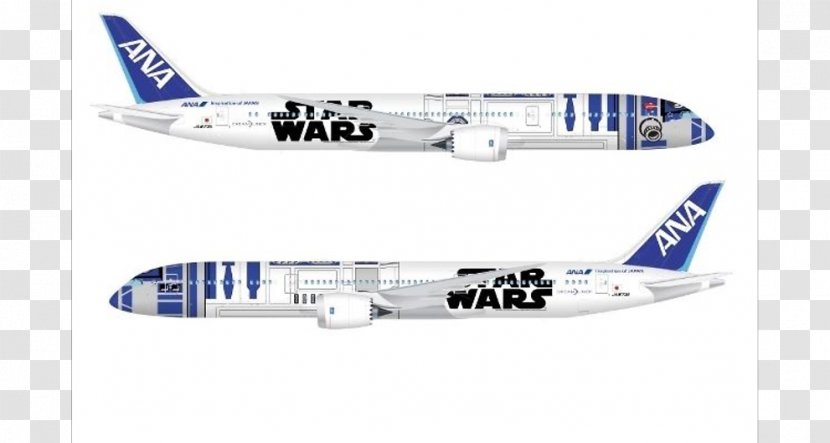 R2-D2 Boeing 787 Dreamliner Airplane All Nippon Airways Aircraft Livery - Airline Transparent PNG
