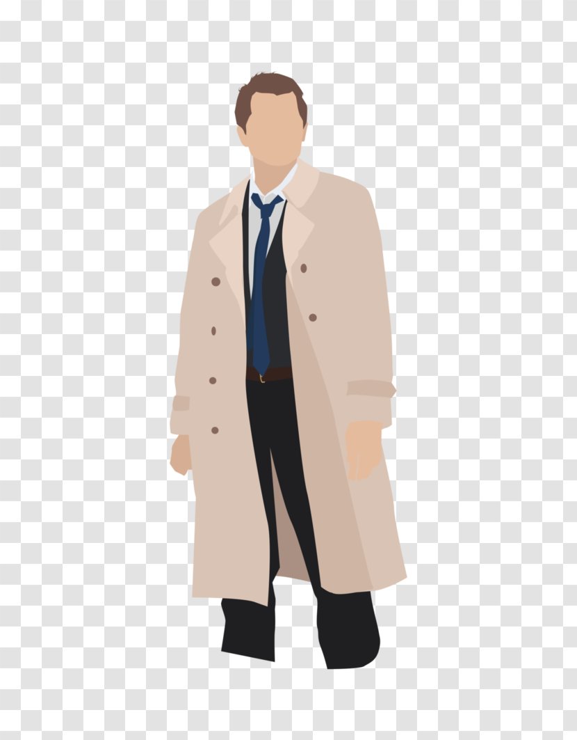 Castiel Fan Art Digital - Gentleman - Trench Coat Transparent PNG
