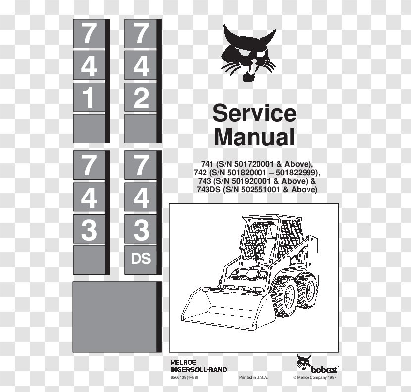 Skid-steer Loader Bobcat Company Owner's Manual Product Manuals Wiring Diagram - Continuous Track - Skid Steer Transparent PNG