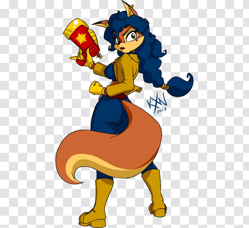 Sly Cooper And The Thievius Raccoonus Video Game Inspector Carmelita Fox Clip Art - Watercolor - Cartoon Transparent PNG