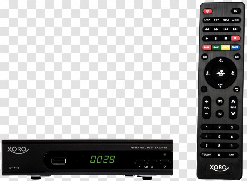 High Efficiency Video Coding Xoro HRS Satellite Black DVB-T2 ATSC Tuner Digital Broadcasting - Television - Dvbt Transparent PNG
