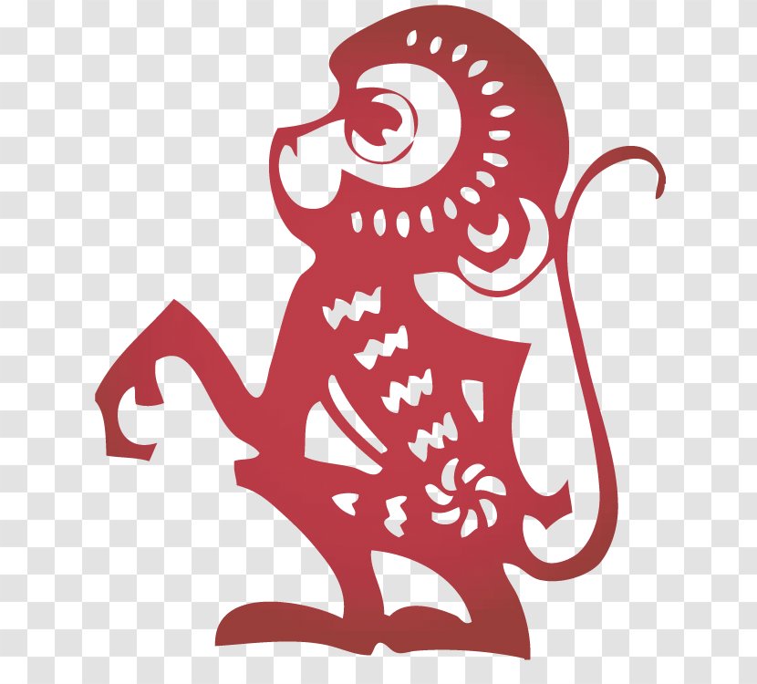 Monkey Chinese Zodiac New Year Calendar - Tree Transparent PNG