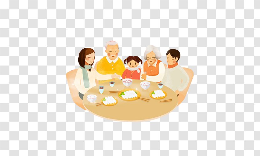 Sina Weibo Chinese New Year Oudejaarsdag Van De Maankalender Dinner Eating - Cuisine - Family Reunion Cartoon Transparent PNG