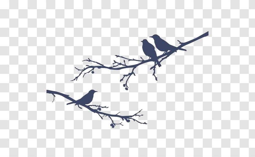 Lovebird Tattoo Branch Tree - Hand-painted Birdie Transparent PNG
