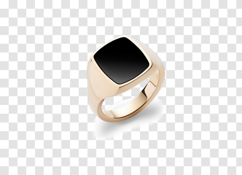 Ring Onyx Signet Gold Gemstone - Pinky Transparent PNG